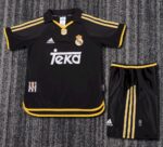 Real Madrid 1998/00 Away Kids Retro Jersey And Shorts