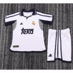 Real Madrid 2000/01 Home Kids Retro Jersey And Shorts