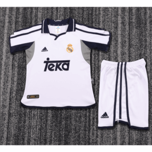 Real Madrid 2000/01 Home Kids Retro Jersey And Shorts
