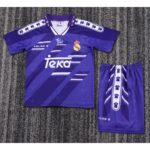Real Madrid 1994/96 Away Kids Retro Jersey And Shorts