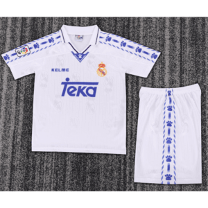 Real Madrid 1996/97 Home Kids Retro Jersey And Shorts