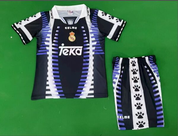 Real Madrid 1997/98 Third Kids Retro Jersey And Shorts