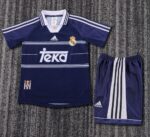 Real Madrid 1998/99 Away Kids Retro Jersey And Shorts
