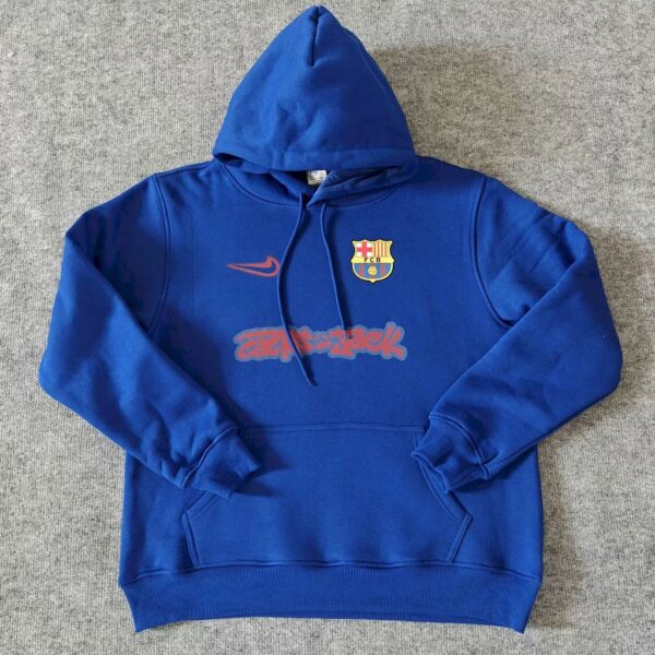 Barcelona 2025 Travis Scott Edition Dark Blue Football Hoodie